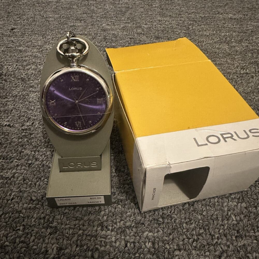 VINTAGE LORUS SEIKO QUARTZ SAPPHIRE BLUE SUNBURST DIAL POCKET WATCH